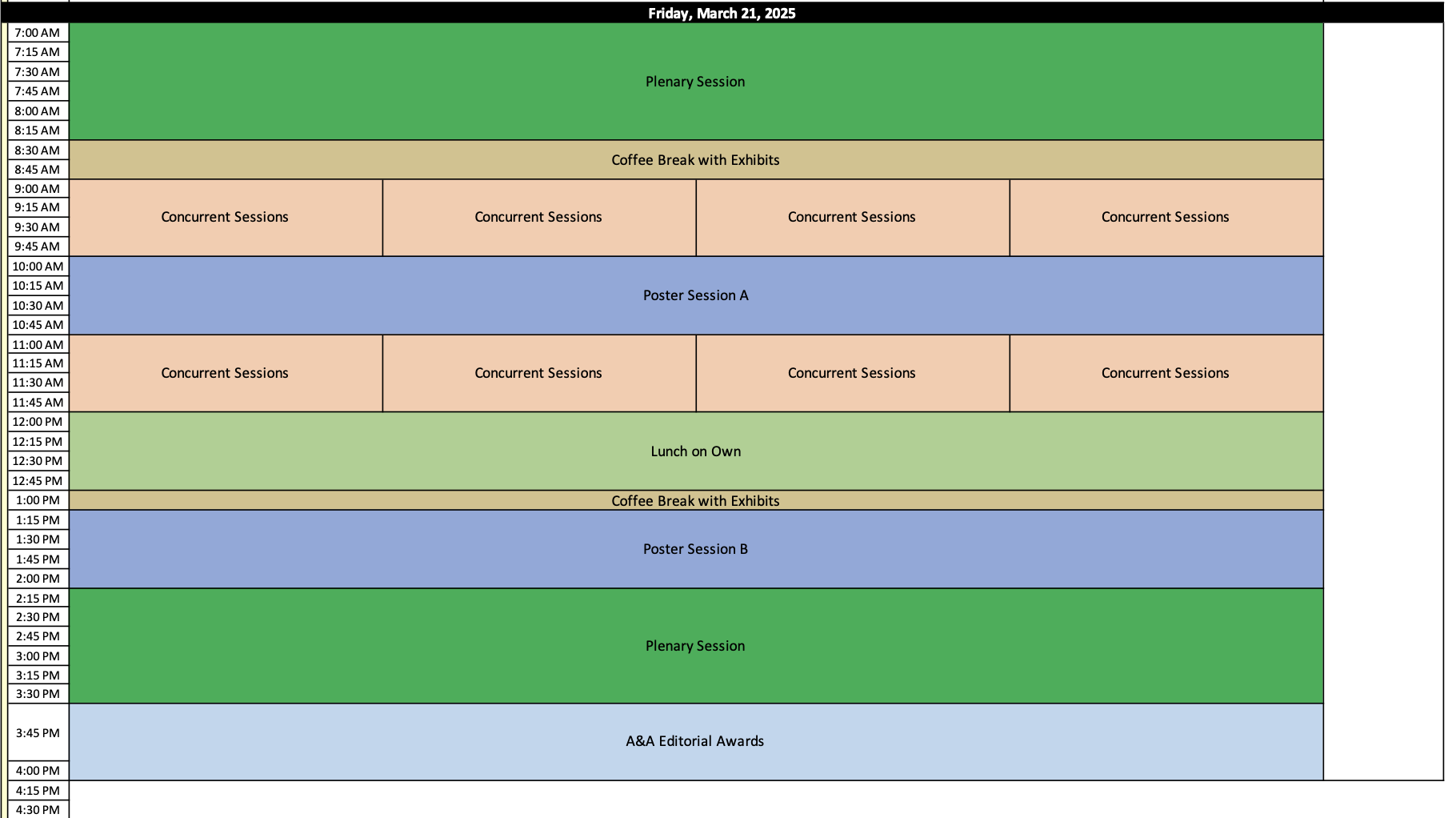 AM Schedule March 21